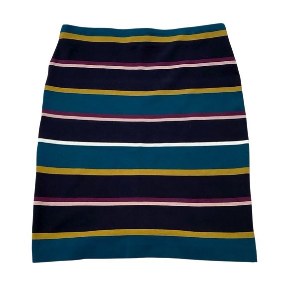 Ann Taylor Factory Petite Striped Pencil Skirt Navy Multicolor 2P - Picture 6 of 10